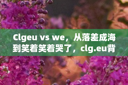 Clgeu vs we,从落差成海到笑着笑着哭了,clg.eu背后藏着多少玩家的真相? Clgeu vs we,从落差成海到笑着笑着哭了,clg.eu背后藏着多少玩家的真相?