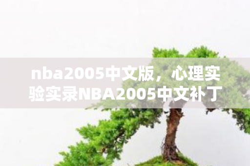 nba2005中文版,心理实验实录NBA2005中文补丁,当游戏设计成为操控沉迷的细思极恐实验 nba2005中文版,心理实验实录NBA2005中文补丁,当游戏设计成为操控沉迷的细思极恐实验
