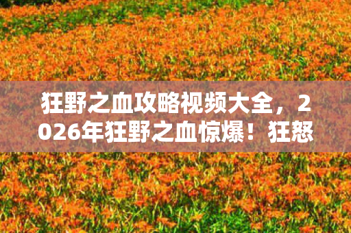 狂野之血攻略视频大全，2026年狂野之血惊爆！狂怒之下，隐藏关卡究竟藏着什么秘密？