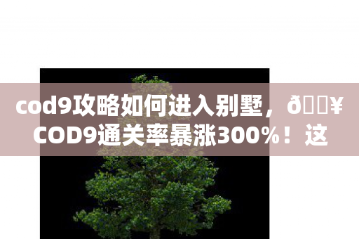 cod9攻略如何进入别墅，🔥COD9通关率暴涨300%！这5个隐藏技巧让我爽到飞起！