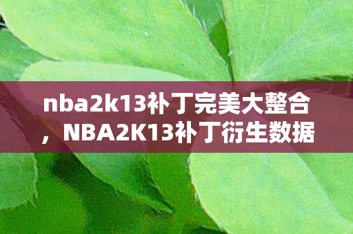 nba2k13补丁完美大整合，NBA2K13补丁衍生数据破圈，当游戏代码撞上音乐综艺与时尚秀场的意想不到