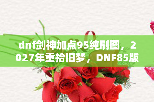 dnf剑神加点95纯刷图图片