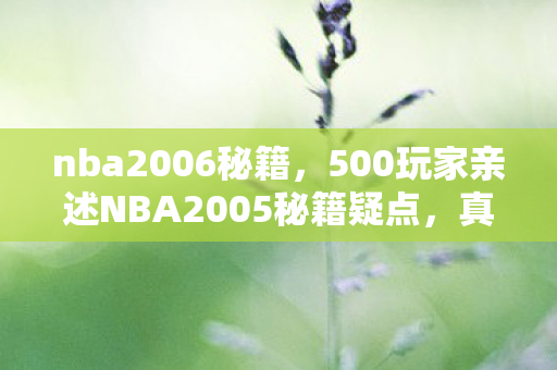 nba2006秘籍,500玩家亲述NBA2005秘籍疑点,真相揭晓时全场绷不住了! nba2006秘籍,500玩家亲述NBA2005秘籍疑点,真相揭晓时全场绷不住了!