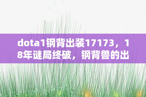 dota1钢背出装17173图片