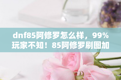 85阿修罗刷图加点竟藏着自毁式逆天机制图片