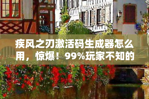疾风之刃激活码生成器怎么用图片