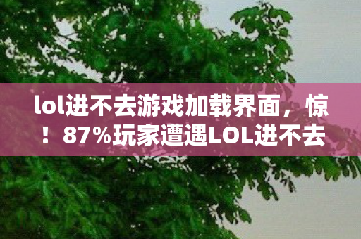 lol进不去游戏加载界面图片