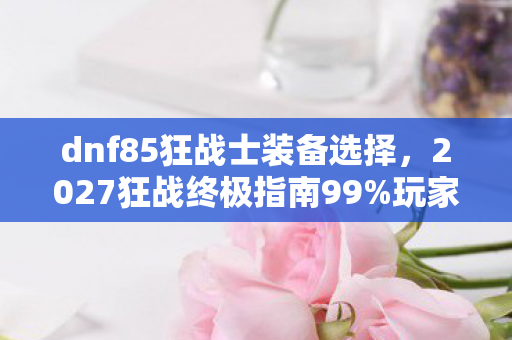 玩家不知道的85级狂战暴走秘技图片