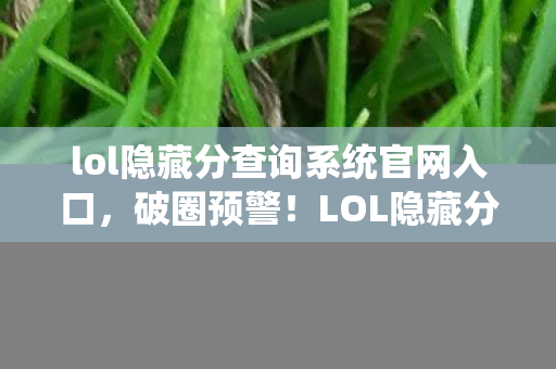 lol隐藏分查询系统官网入口图片