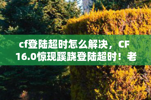 cf登陆超时怎么解决图片
