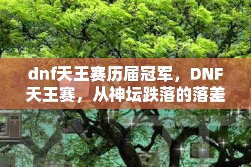 dnf天王赛历届冠军图片