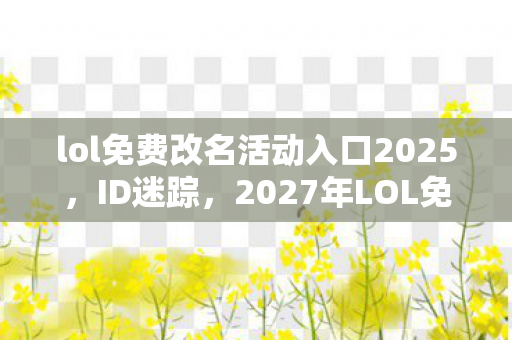 2027年LOL免费改名暗夜悬案图片