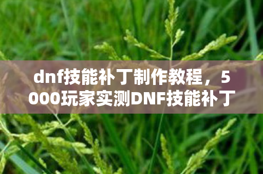 dnf技能补丁制作教程,5000玩家实测DNF技能补丁疑点,策划这波操作让人绷不住了! dnf技能补丁制作教程,5000玩家实测DNF技能补丁疑点,策划这波操作让人绷不住了!