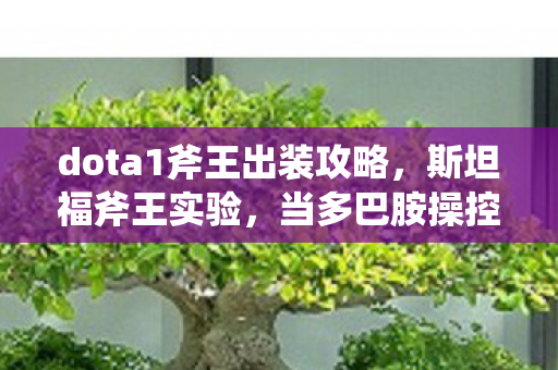 dota1斧王出装攻略,斯坦福斧王实验,当多巴胺操控你的再来一局,细思极恐的沉迷真相 dota1斧王出装攻略,斯坦福斧王实验,当多巴胺操控你的再来一局,细思极恐的沉迷真相