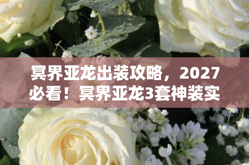 冥界亚龙出装攻略,2027必看!冥界亚龙3套神装实测,胜率飙升37%的隐藏逻辑 冥界亚龙出装攻略,2027必看!冥界亚龙3套神装实测,胜率飙升37%的隐藏逻辑