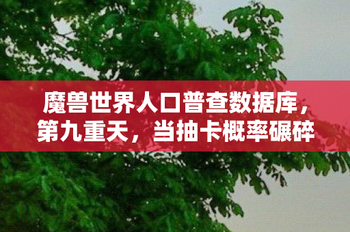 魔兽世界人口普查数据库,第九重天,当抽卡概率碾碎存在主义,你的选择竟是宇宙的笑话? 魔兽世界人口普查数据库,第九重天,当抽卡概率碾碎存在主义,你的选择竟是宇宙的笑话?