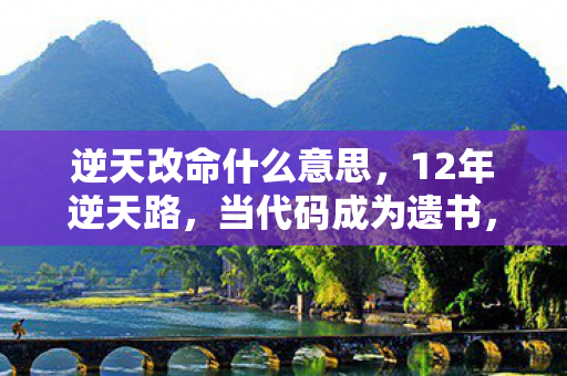 逆天改命什么意思，12年逆天路，当代码成为遗书，他们用生命改写了游戏史的泪目终章