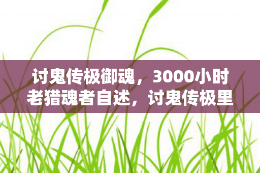 讨鬼传极御魂,3000小时老猎魂者自述,讨鬼传极里,谁不是带着遗憾的孤勇者? 讨鬼传极御魂,3000小时老猎魂者自述,讨鬼传极里,谁不是带着遗憾的孤勇者?