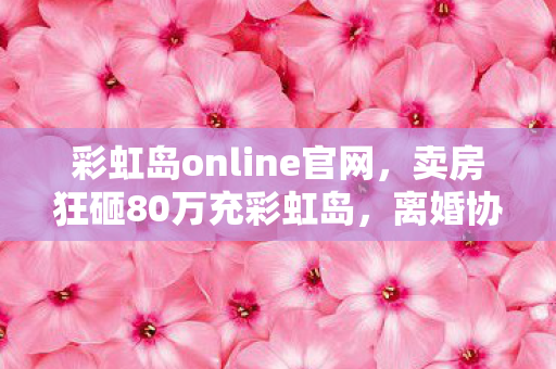 彩虹岛online官网，卖房狂砸80万充彩虹岛，离婚协议藏惊天隐情，看完吓一跳！