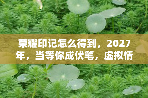 荣耀印记怎么得到，2027年，当等你成伏笔，虚拟情缘竟让我鼻子一酸