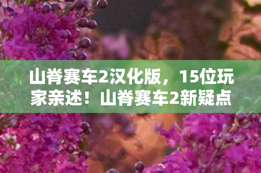 山脊赛车2汉化版，15位玩家亲述！山脊赛车2新疑点曝光，这操作谁能绷得住？