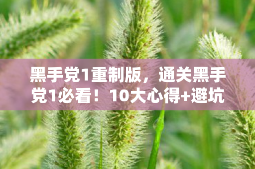 黑手党1重制版，通关黑手党1必看！10大心得+避坑指南，助你少走弯路