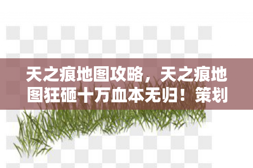 天之痕地图攻略，天之痕地图狂砸十万血本无归！策划暗改爆率，韭菜竟是我自己？