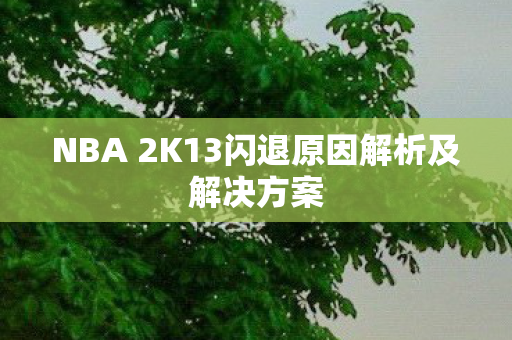 NBA 2K13闪退原因解析及解决方案 NBA 2K13闪退原因解析及解决方案