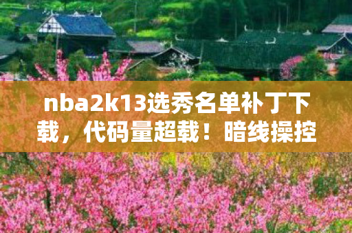 nba2k13选秀名单补丁下载,代码量超载!暗线操控下,你的选秀人生是否会头皮发麻? nba2k13选秀名单补丁下载,代码量超载!暗线操控下,你的选秀人生是否会头皮发麻?