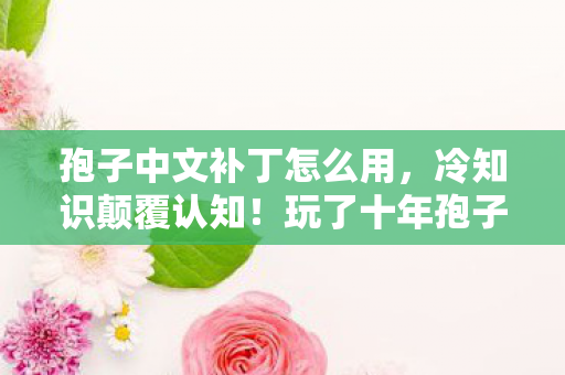 孢子中文补丁怎么用,冷知识颠覆认知!玩了十年孢子才知中文补丁真相,令人目瞪口呆! 孢子中文补丁怎么用,冷知识颠覆认知!玩了十年孢子才知中文补丁真相,令人目瞪口呆!