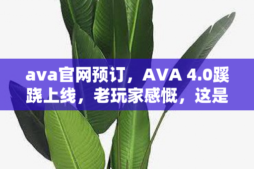 ava官网预订,AVA 4.0蹊跷上线,老玩家感慨,这是最好的时代,也是最坏的时代 ava官网预订,AVA 4.0蹊跷上线,老玩家感慨,这是最好的时代,也是最坏的时代
