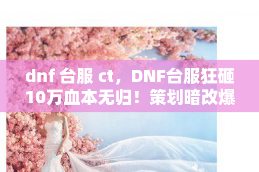 dnf 台服 ct,DNF台服狂砸10万血本无归!策划暗改爆率,玩家集体吓一跳的隐情 dnf 台服 ct,DNF台服狂砸10万血本无归!策划暗改爆率,玩家集体吓一跳的隐情