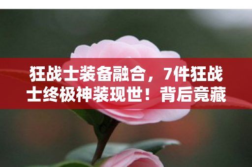 狂战士装备融合,7件狂战士终极神装现世!背后竟藏着让百万玩家集体破防的秘密? 狂战士装备融合,7件狂战士终极神装现世!背后竟藏着让百万玩家集体破防的秘密?