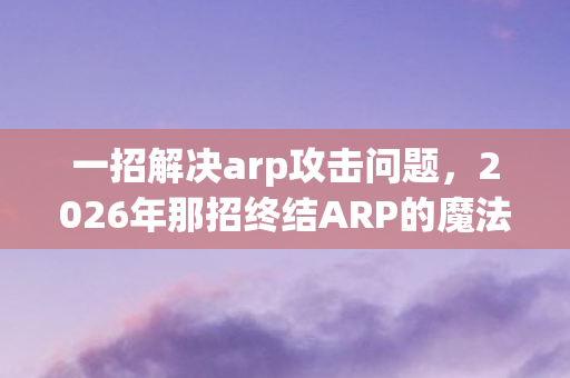 2026年那招终结ARP的魔法图片