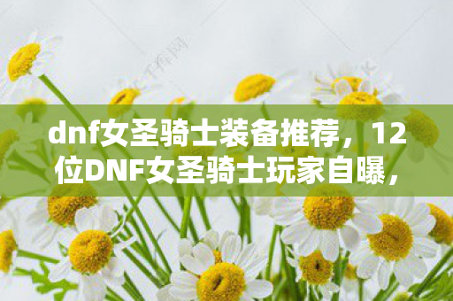 12位DNF女圣骑士玩家自曝图片