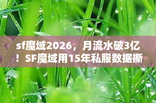 SF魔域用15年私服数据撕开国产MMO的遮羞布图片