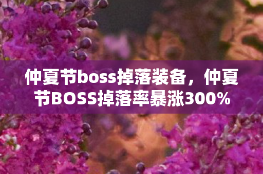 仲夏节BOSS掉落率暴涨300图片