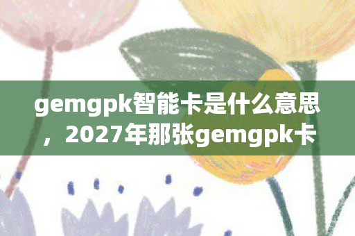 gemgpk智能卡是什么意思，2027年那张gemgpk卡，藏着没说出口的约定，如今想起鼻子一酸