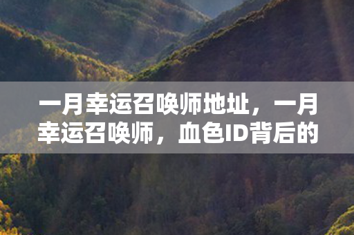 一月幸运召唤师地址，一月幸运召唤师，血色ID背后的悬案，毛骨悚然真相待揭