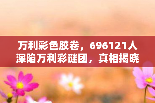 696121人深陷万利彩谜团图片