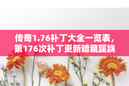 第176次补丁更新暗藏蹊跷图片