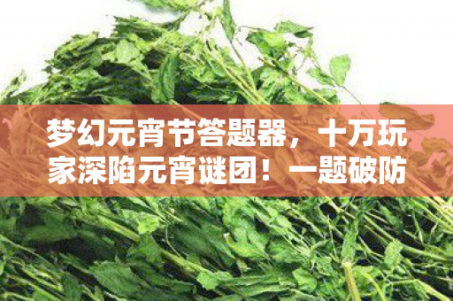 十万玩家深陷元宵谜团图片