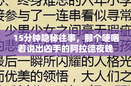 那个哽咽着说出凶手的阿拉德夜晚图片