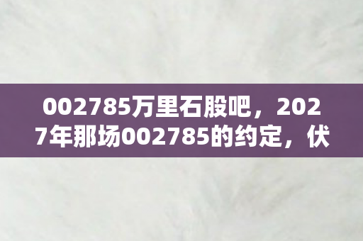 2027年那场002785的约定图片