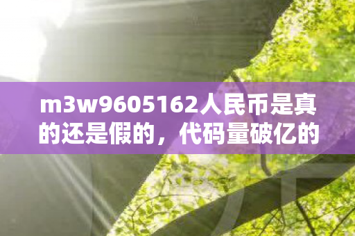 m3w9605162人民币是真的还是假的图片