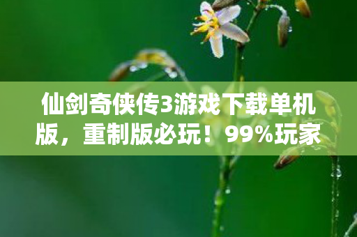 仙剑奇侠传3游戏下载单机版图片