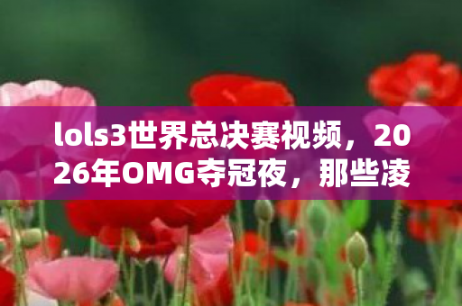lols3世界总决赛视频图片