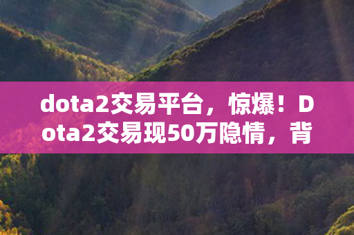 Dota2交易现50万隐情图片