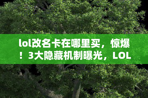 LOL改名卡竟藏着开发组的情感陷阱图片