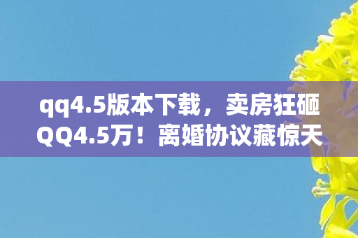 离婚协议藏惊天隐情图片